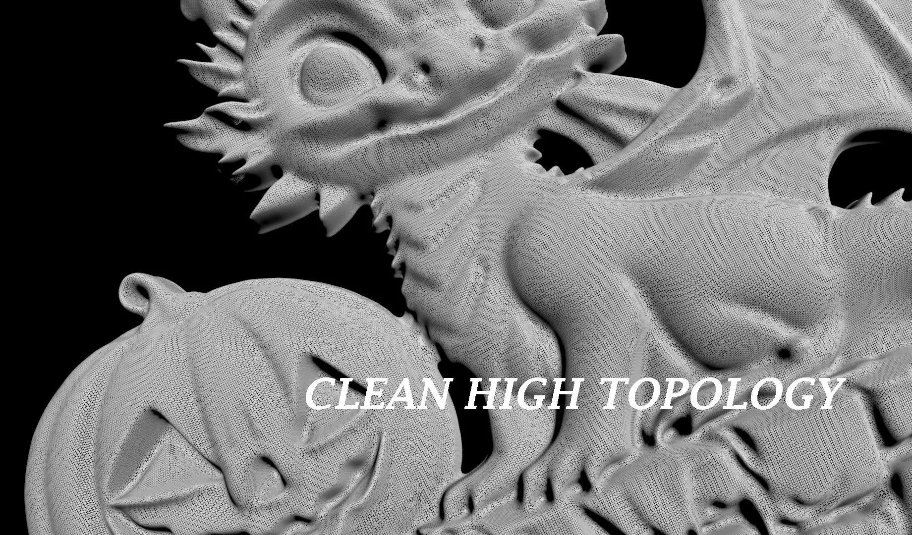 BAS-RELIEF BABY HALLOWEEN DRAGON FOR DECORATION 3D print model_7