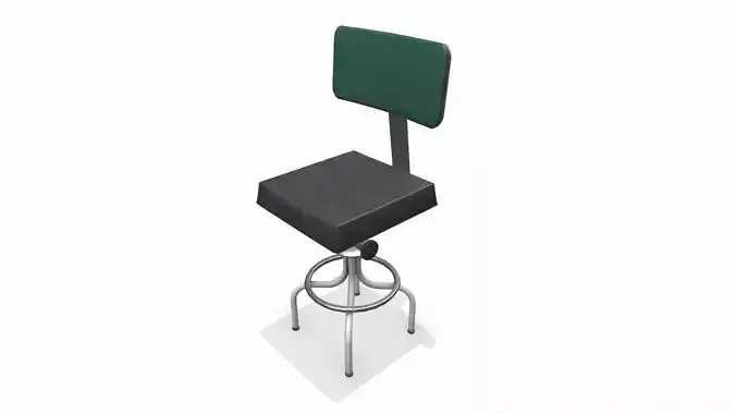 Old Lab Chair Low-poly PBR Low-poly 3D model 3