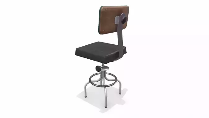 Old Lab Chair Low-poly PBR Low-poly 3D model 5