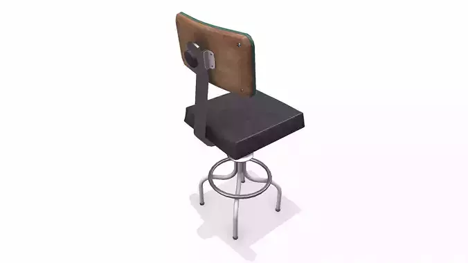 Old Lab Chair Low-poly PBR Low-poly 3D model 7