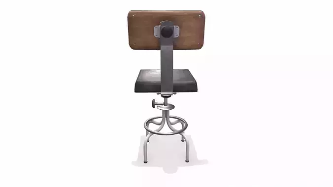 Old Lab Chair Low-poly PBR Low-poly 3D model 6