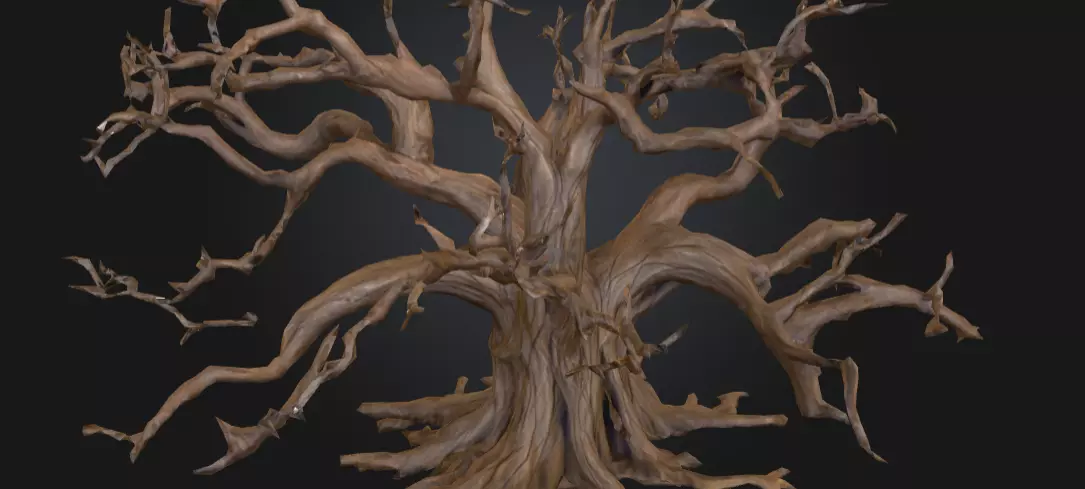 Twisted Dead Tree Low-poly 3D model_6