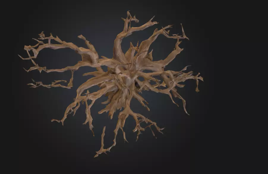 Twisted Dead Tree Low-poly 3D model_8