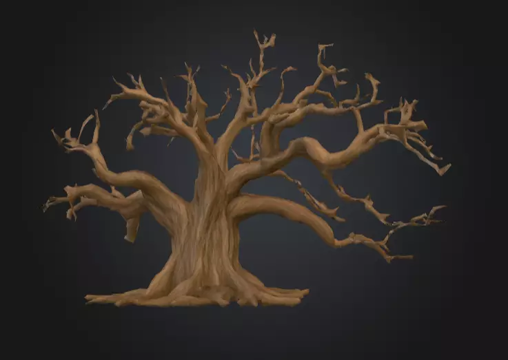 Twisted Dead Tree Low-poly 3D model_4