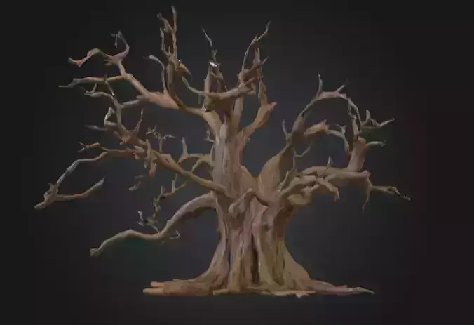Twisted Dead Tree Low-poly 3D model