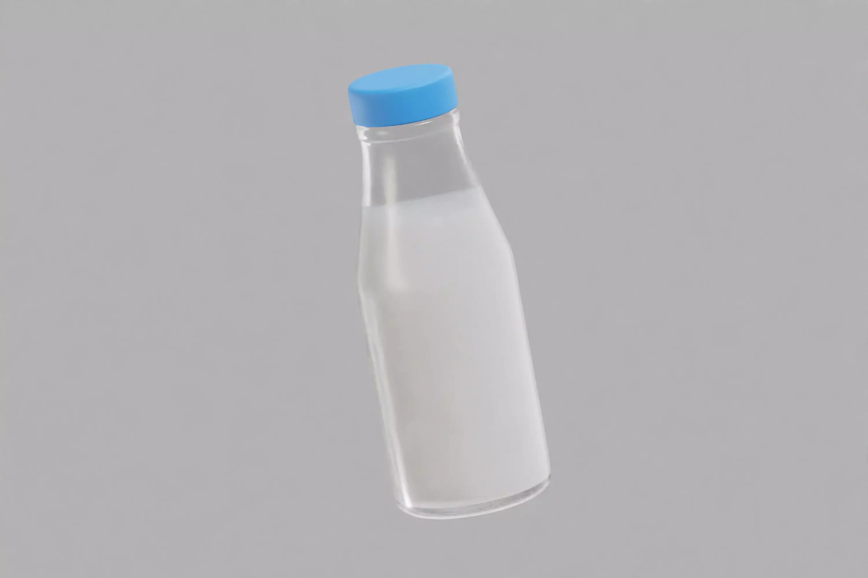 Milk Glass Bottle Low-poly 3D model_2