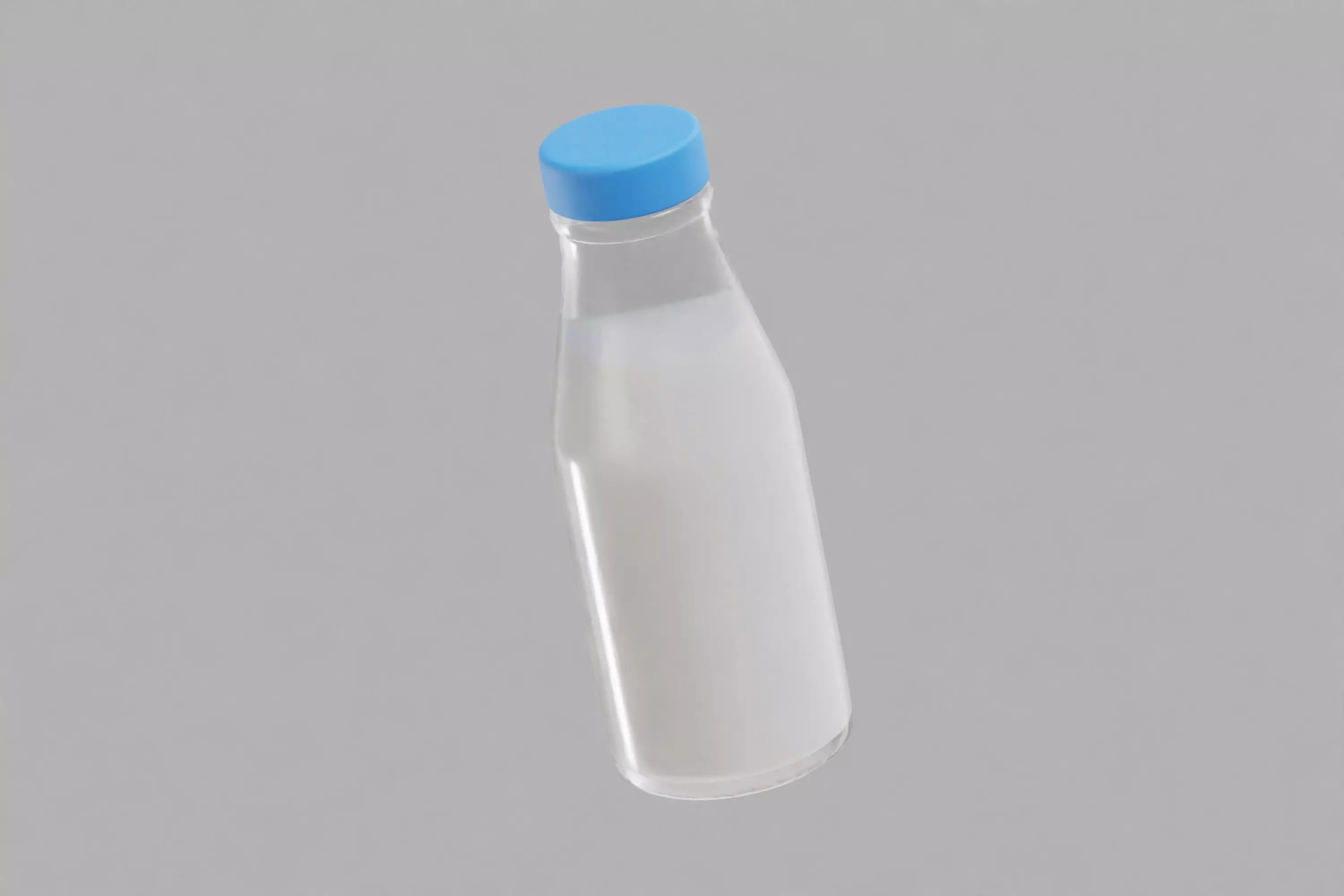 Milk Glass Bottle Low-poly 3D model_3