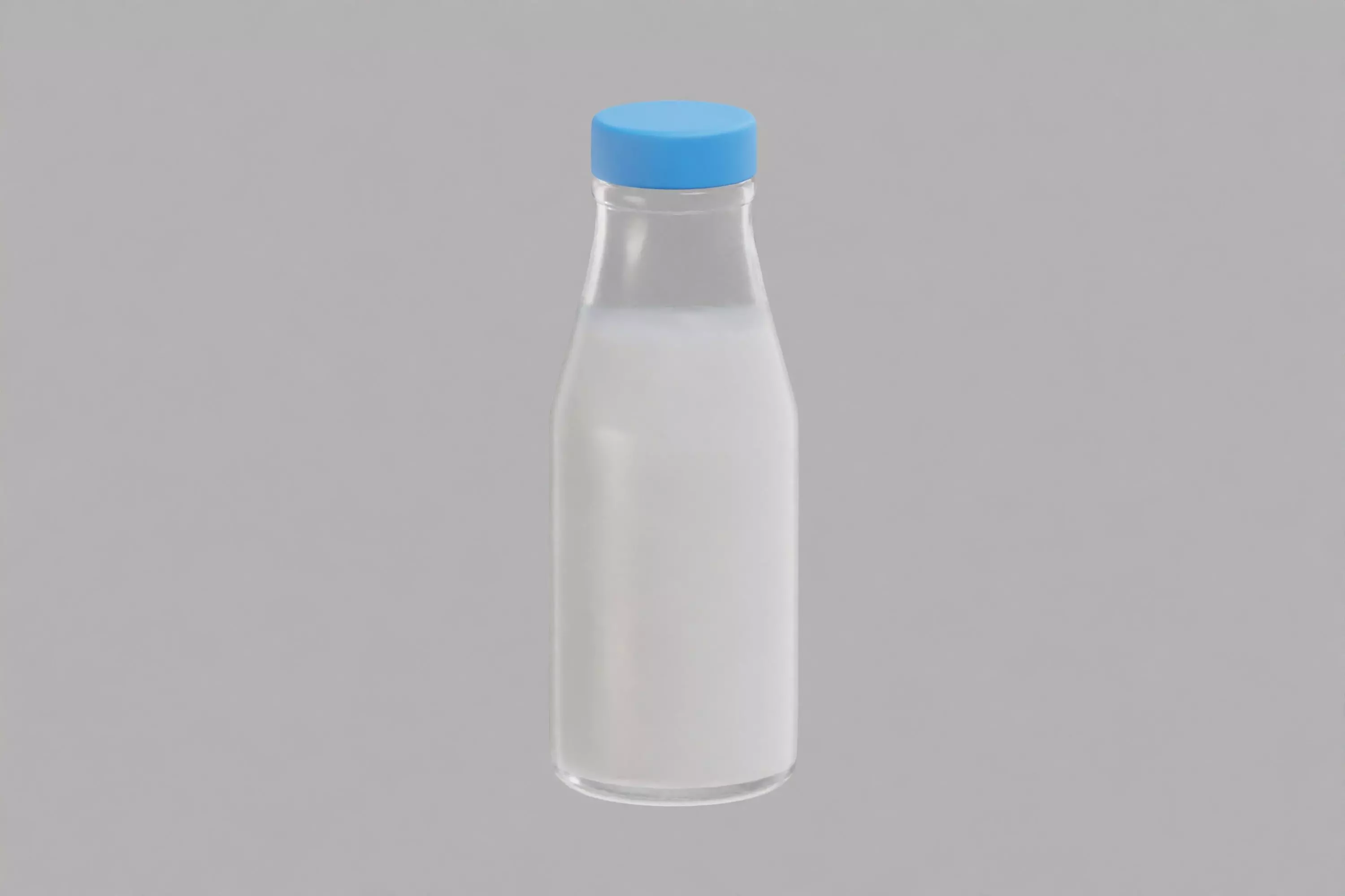 Milk Glass Bottle Low-poly 3D model_0
