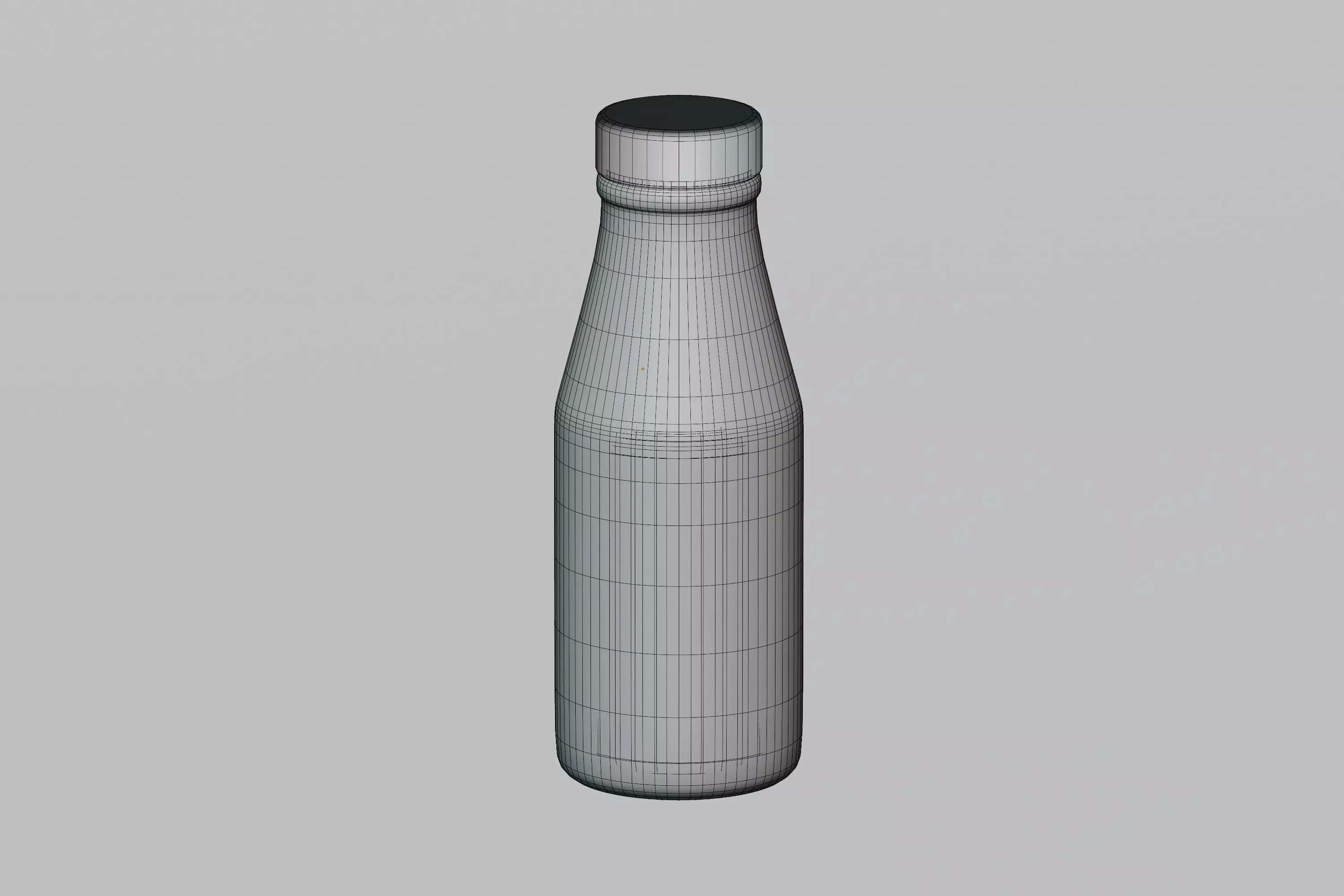 Milk Glass Bottle Low-poly 3D model_6