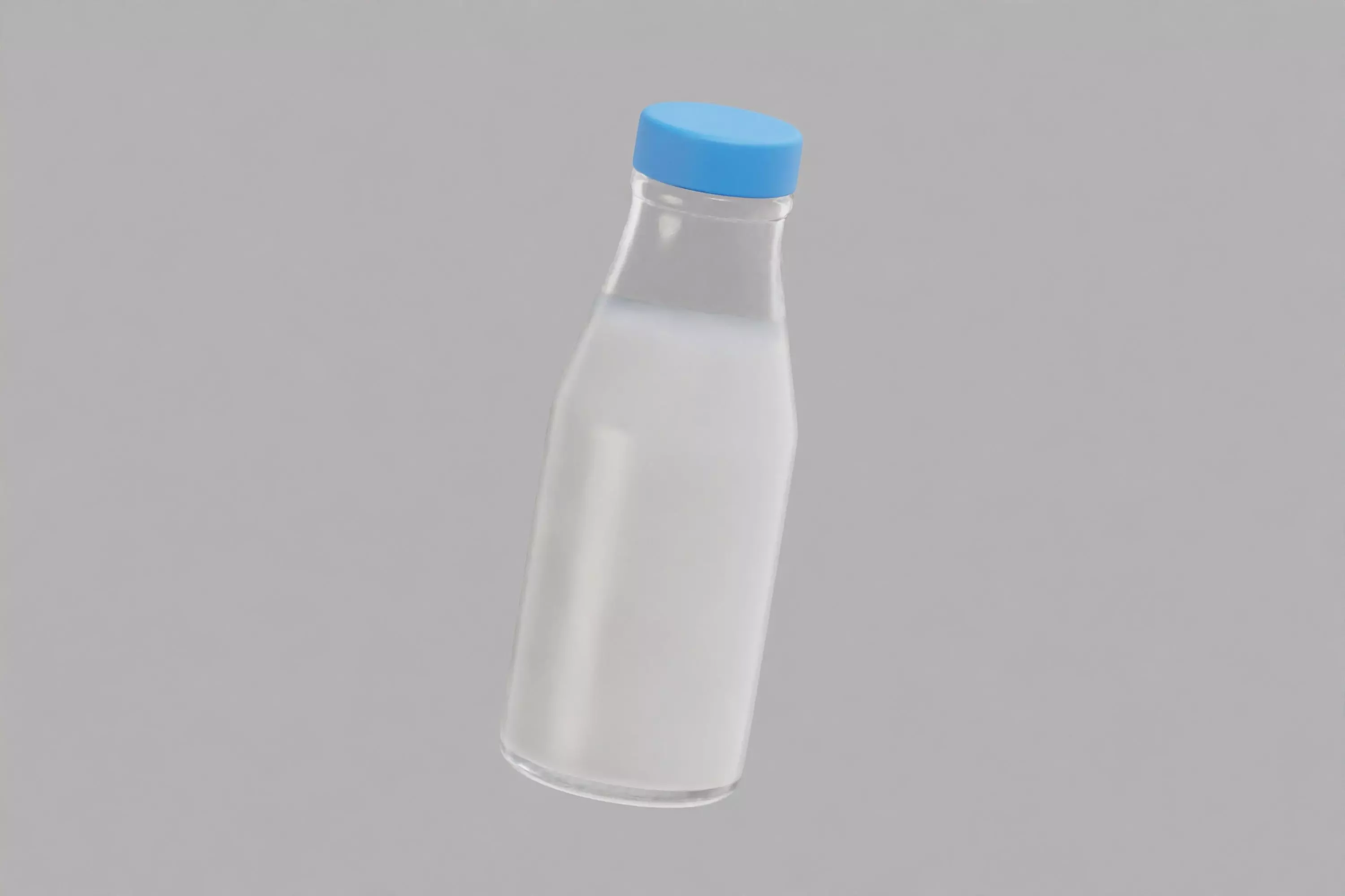 Milk Glass Bottle Low-poly 3D model_1