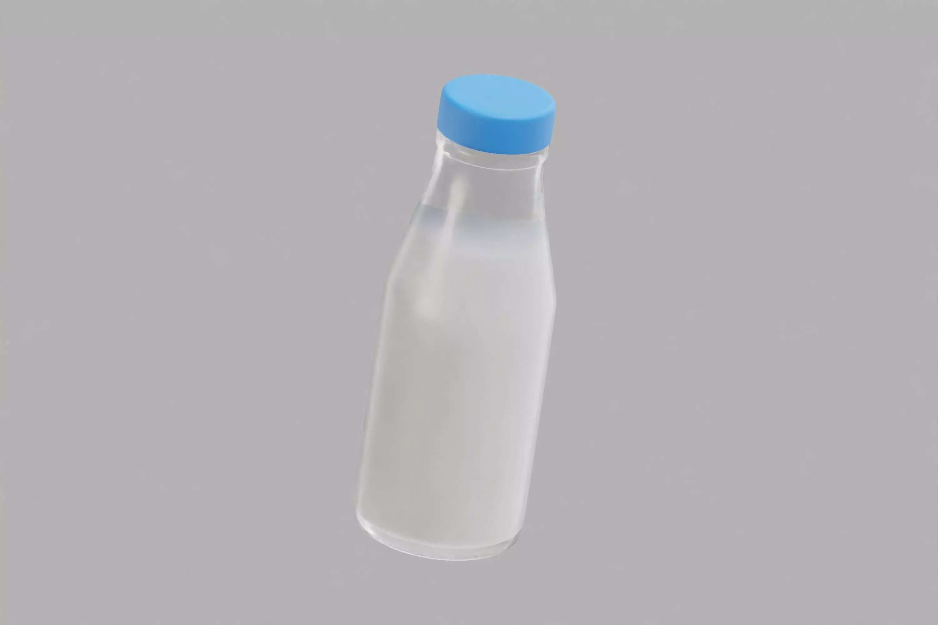 Milk Glass Bottle Low-poly 3D model_4