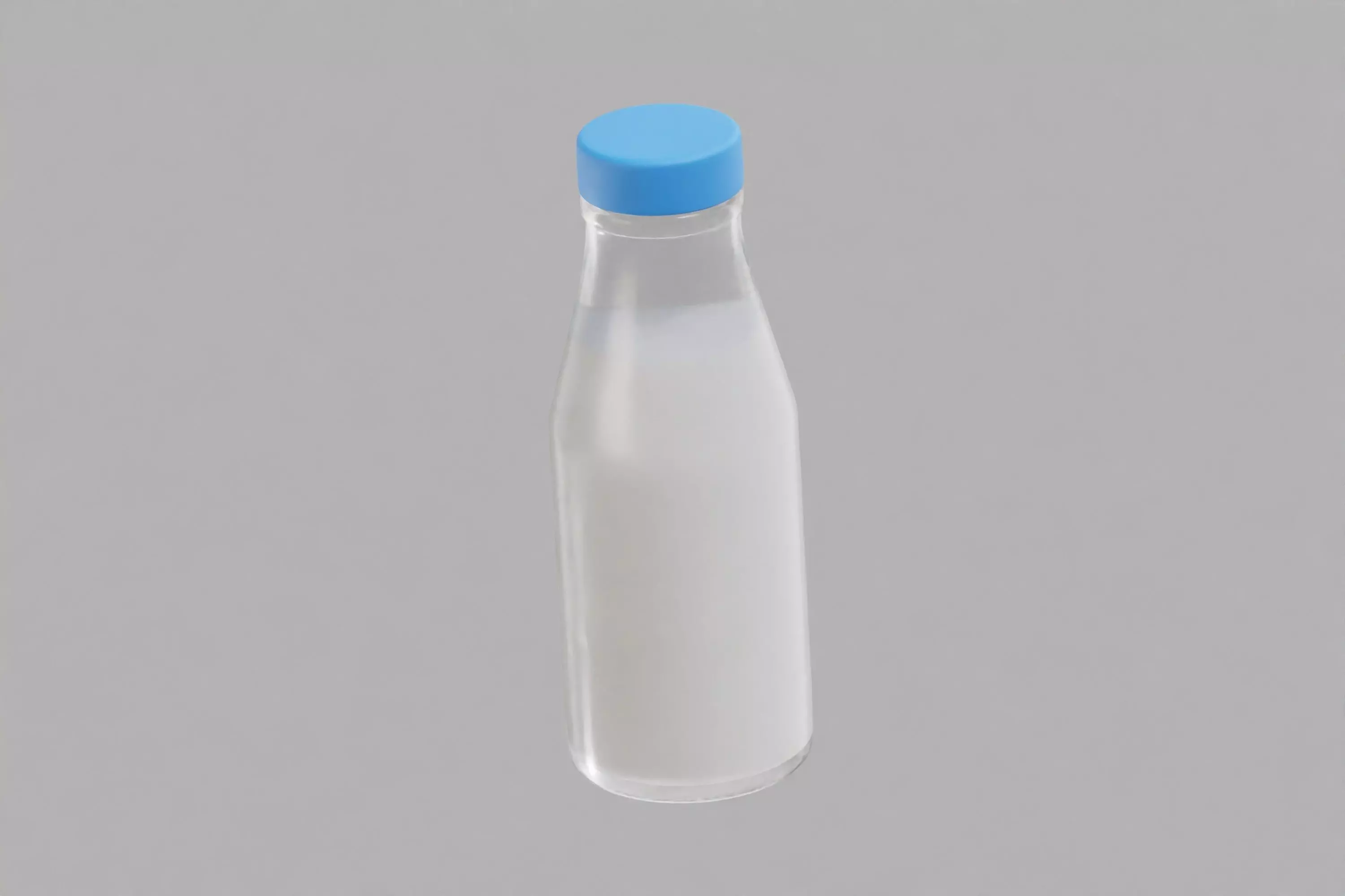 Milk Glass Bottle Low-poly 3D model_5