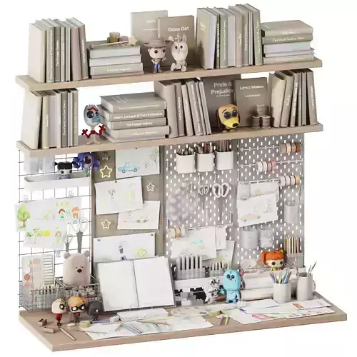 Toys wall and desk decor for a kids room