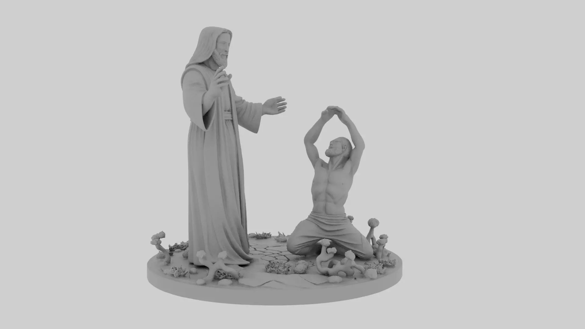 Jesus heals the demon possessed man 3D print model_6