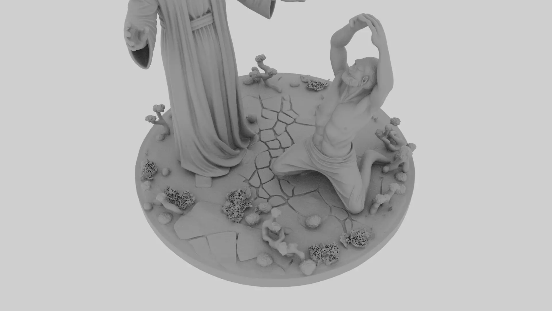 Jesus heals the demon possessed man 3D print model_14