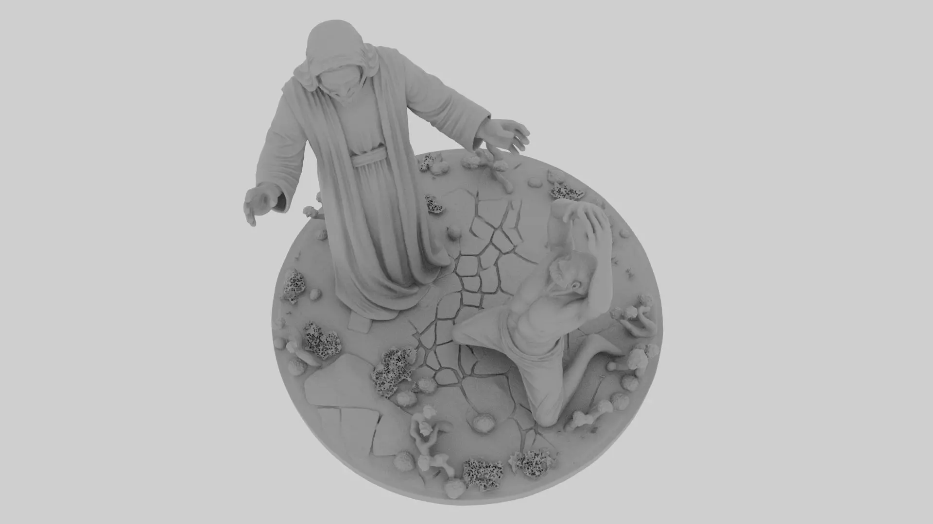 Jesus heals the demon possessed man 3D print model_13