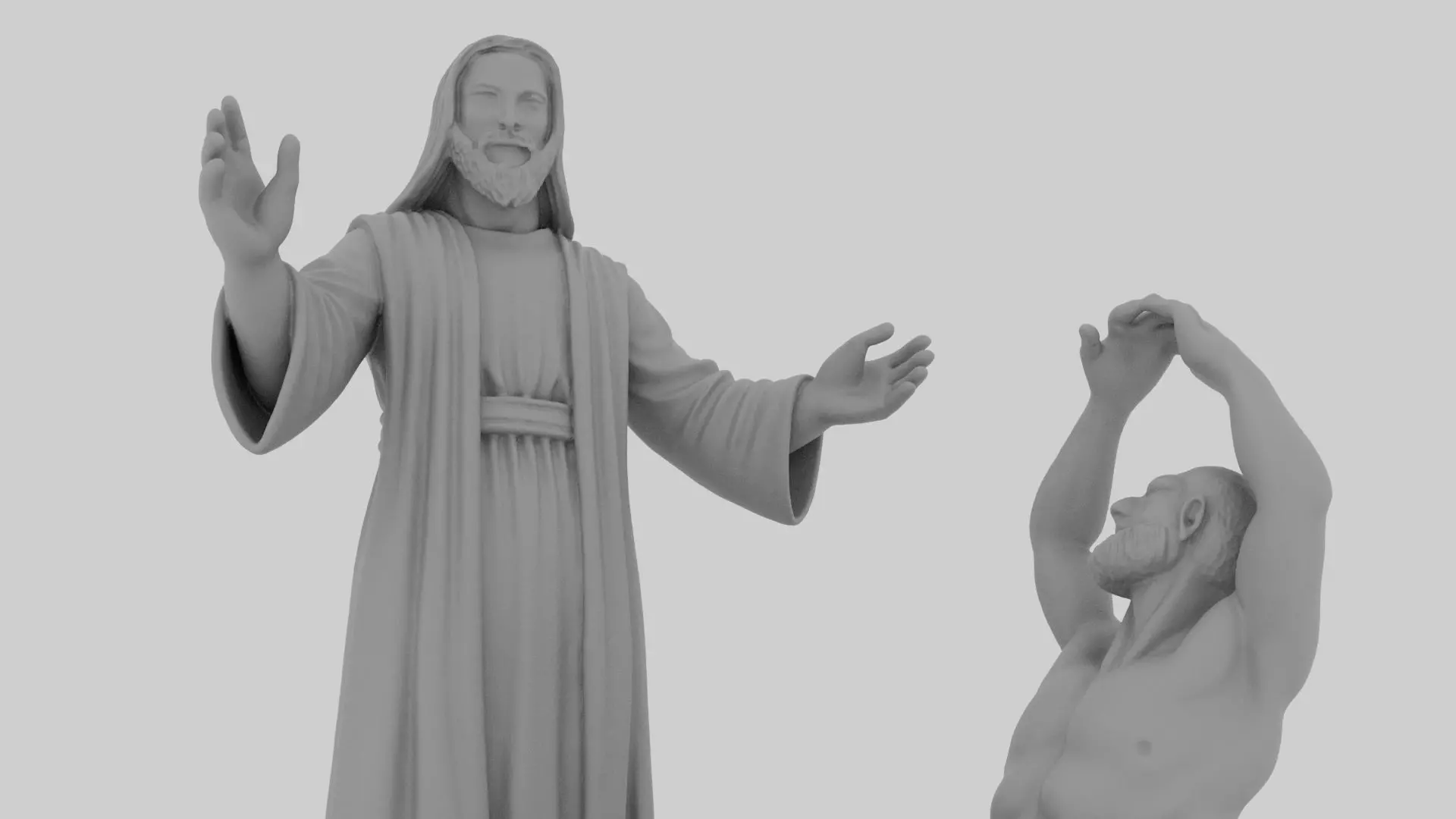 Jesus heals the demon possessed man 3D print model_10