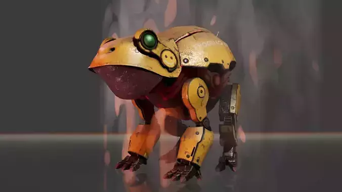 Robot Frog Mech Game Ready SciFi PBR Character 135k Tris Low-poly 3D model