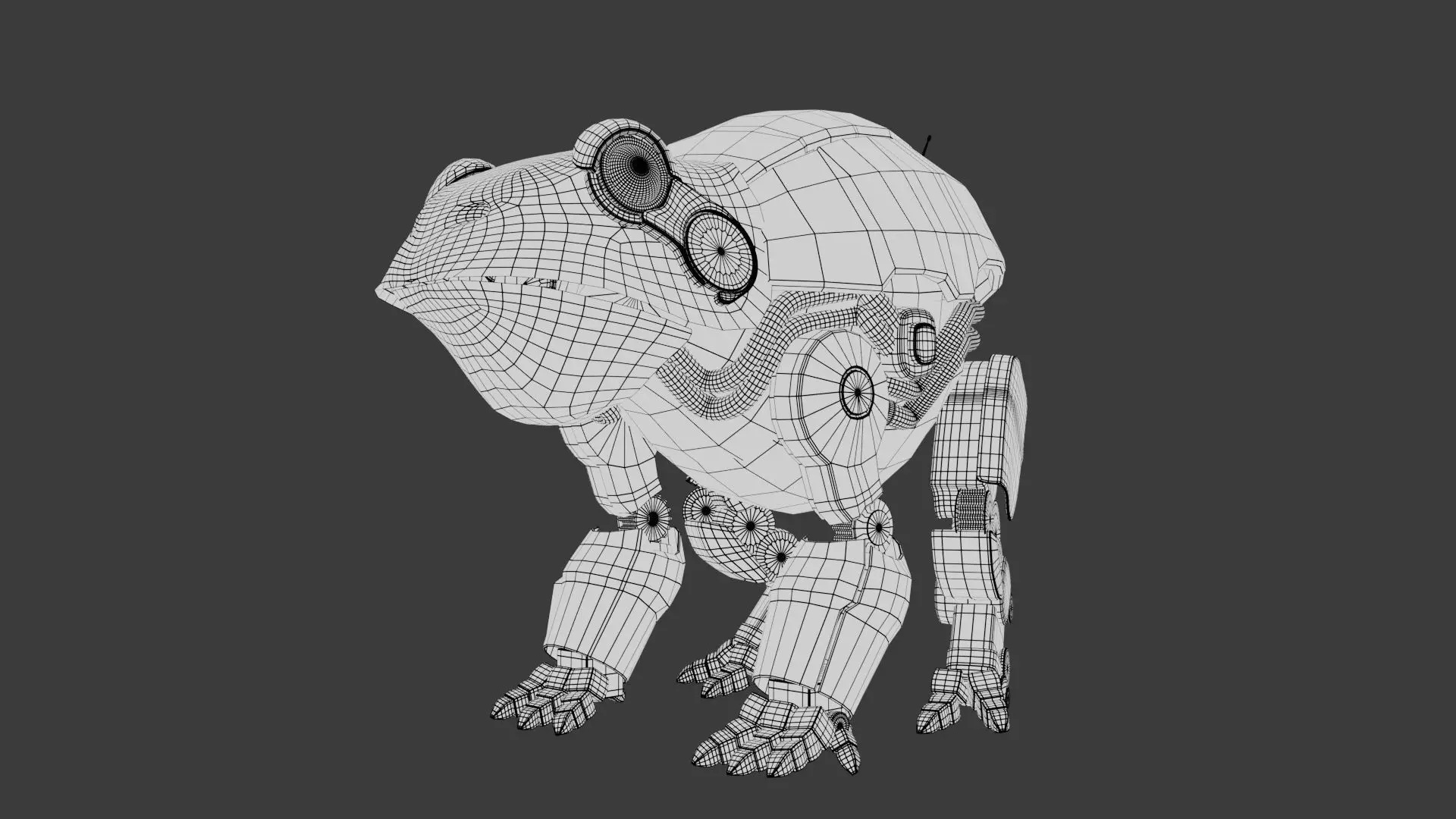 Robot Frog Mech Game Ready SciFi PBR Character 135k Tris Low-poly 3D model_4