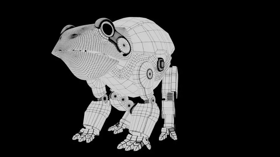 Robot Frog Mech Game Ready SciFi PBR Character 135k Tris Low-poly 3D model_3