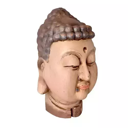 Antique Wood Buddha Head
