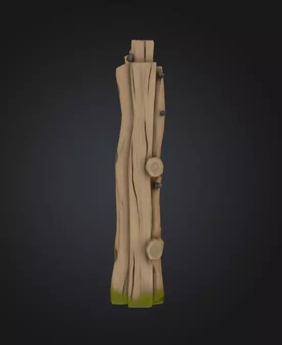 Medieval Wooden Gate Low-poly 3D model_3