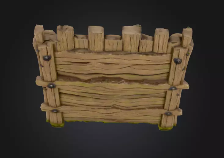Medieval Wooden Gate Low-poly 3D model_9