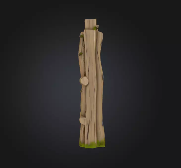Medieval Wooden Gate Low-poly 3D model_7