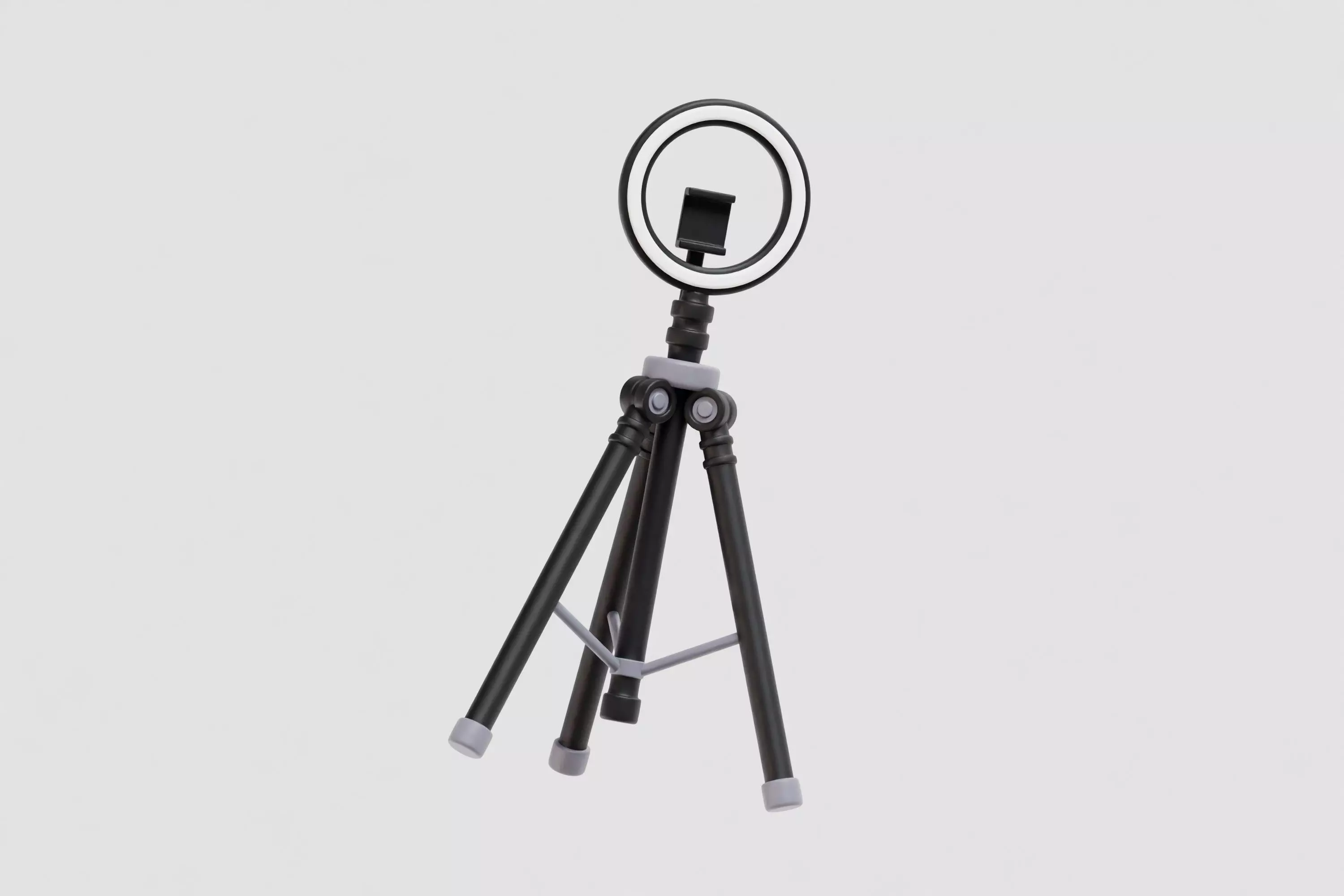 Selfie Ring Light with Tripod Stand and Phone Holder Low-poly 3D model_4