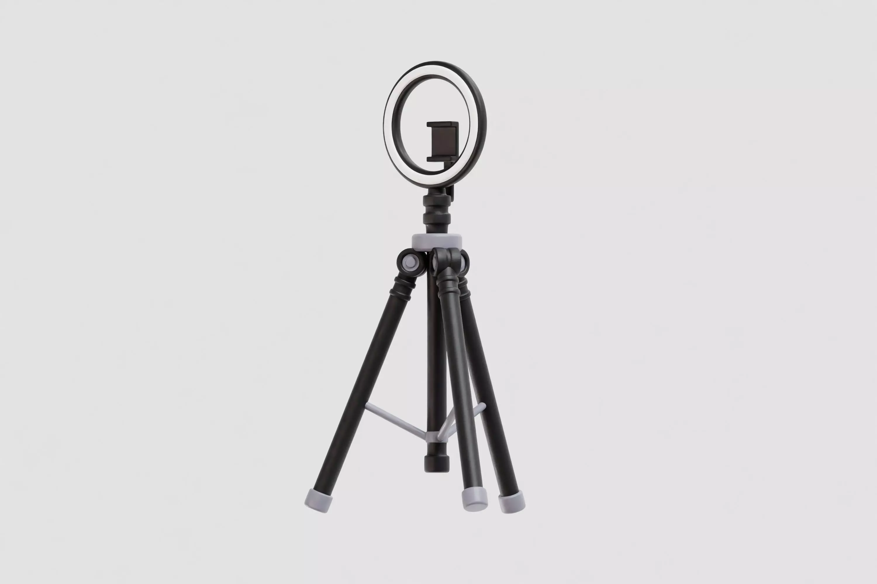 Selfie Ring Light with Tripod Stand and Phone Holder Low-poly 3D model_2