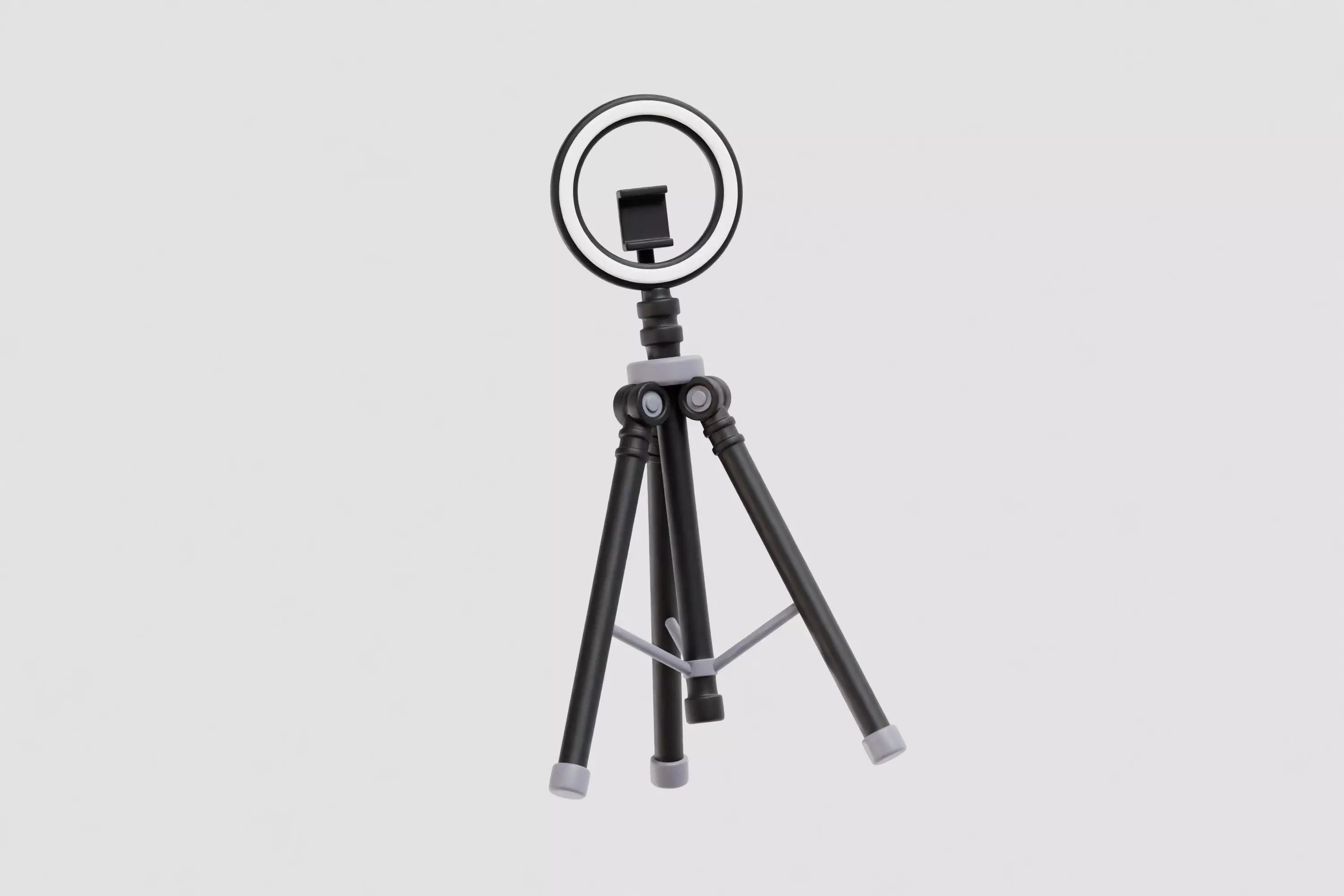 Selfie Ring Light with Tripod Stand and Phone Holder Low-poly 3D model_5