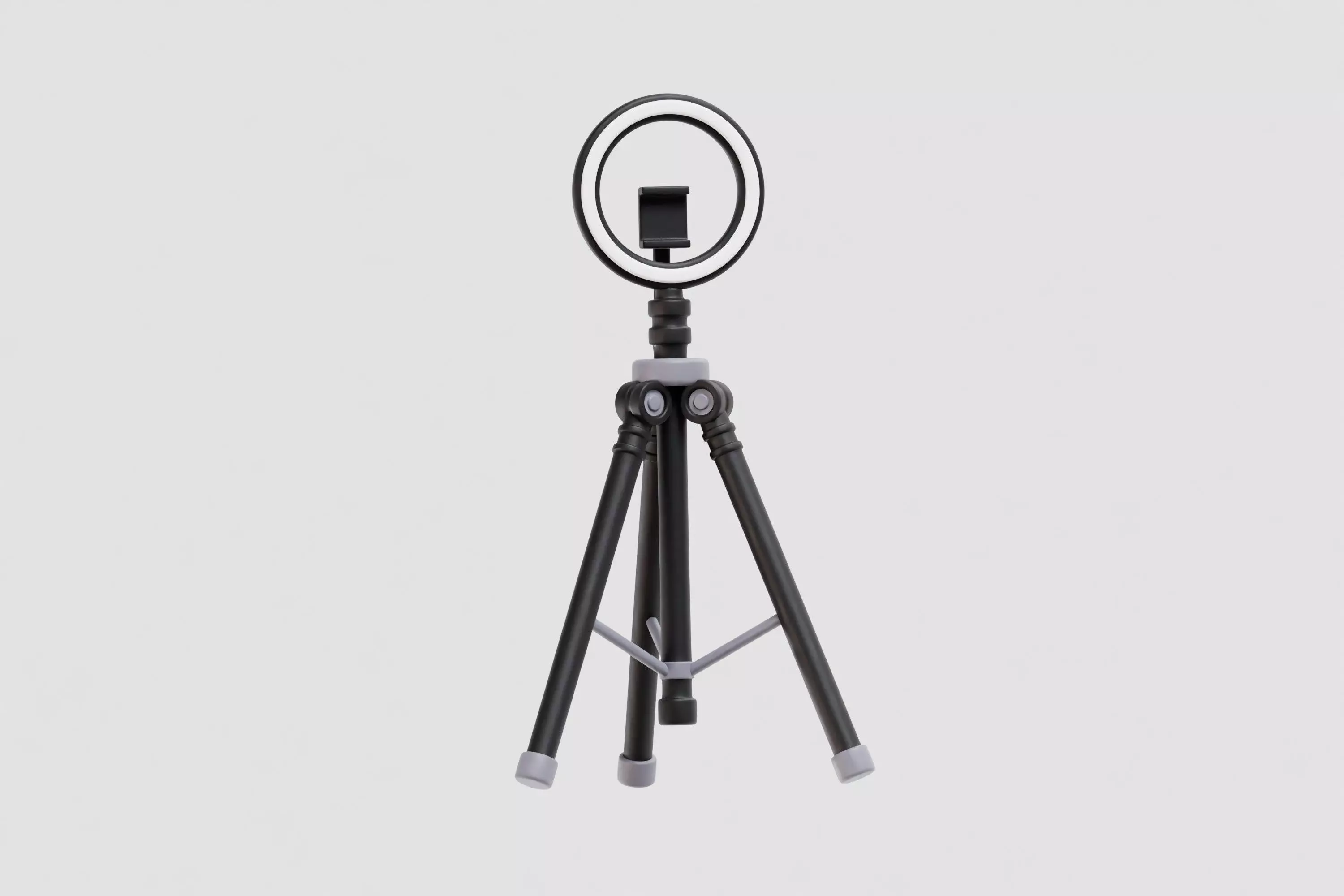 Selfie Ring Light with Tripod Stand and Phone Holder Low-poly 3D model_3