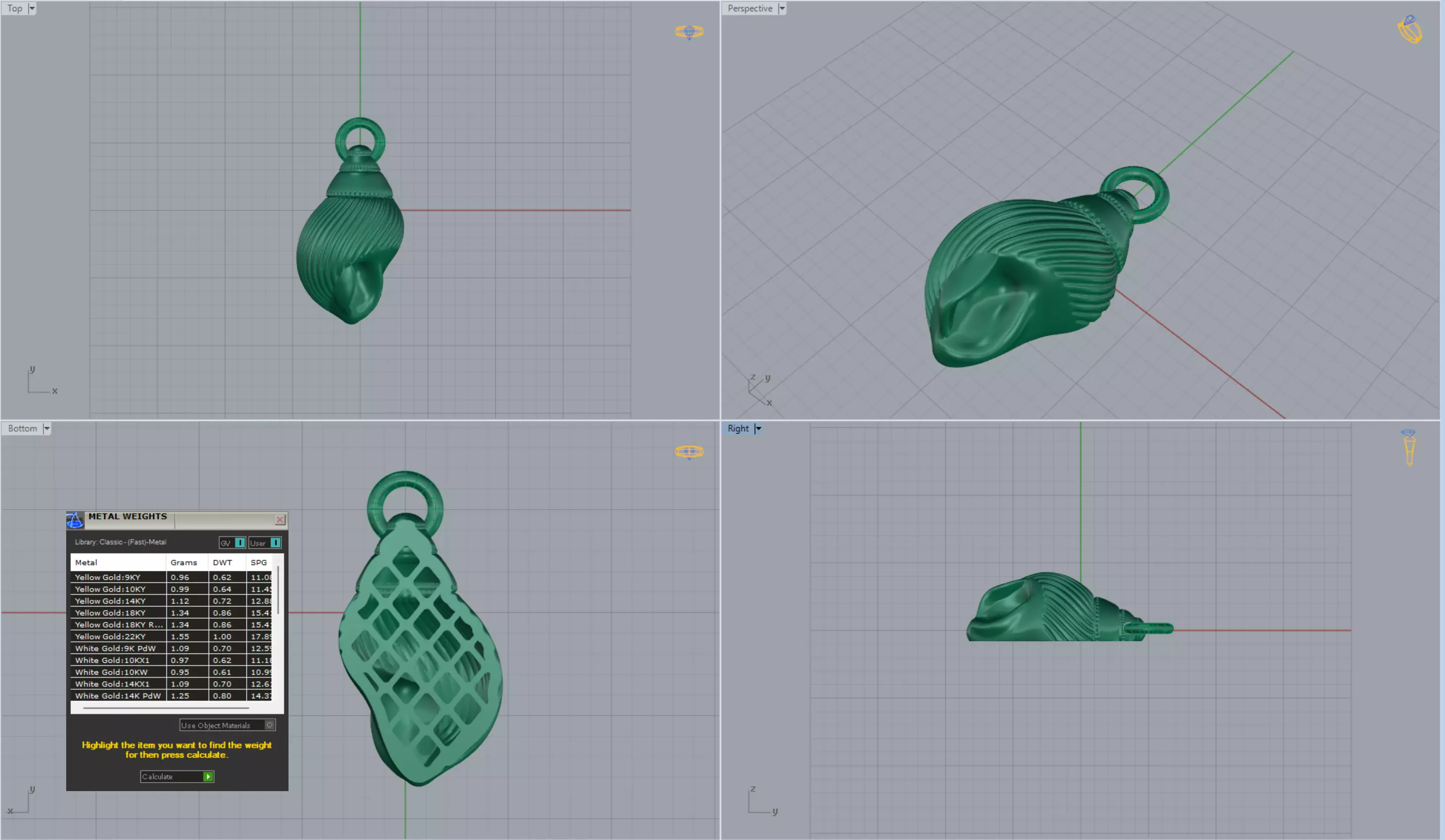 sea shell pendant 3D print model_7