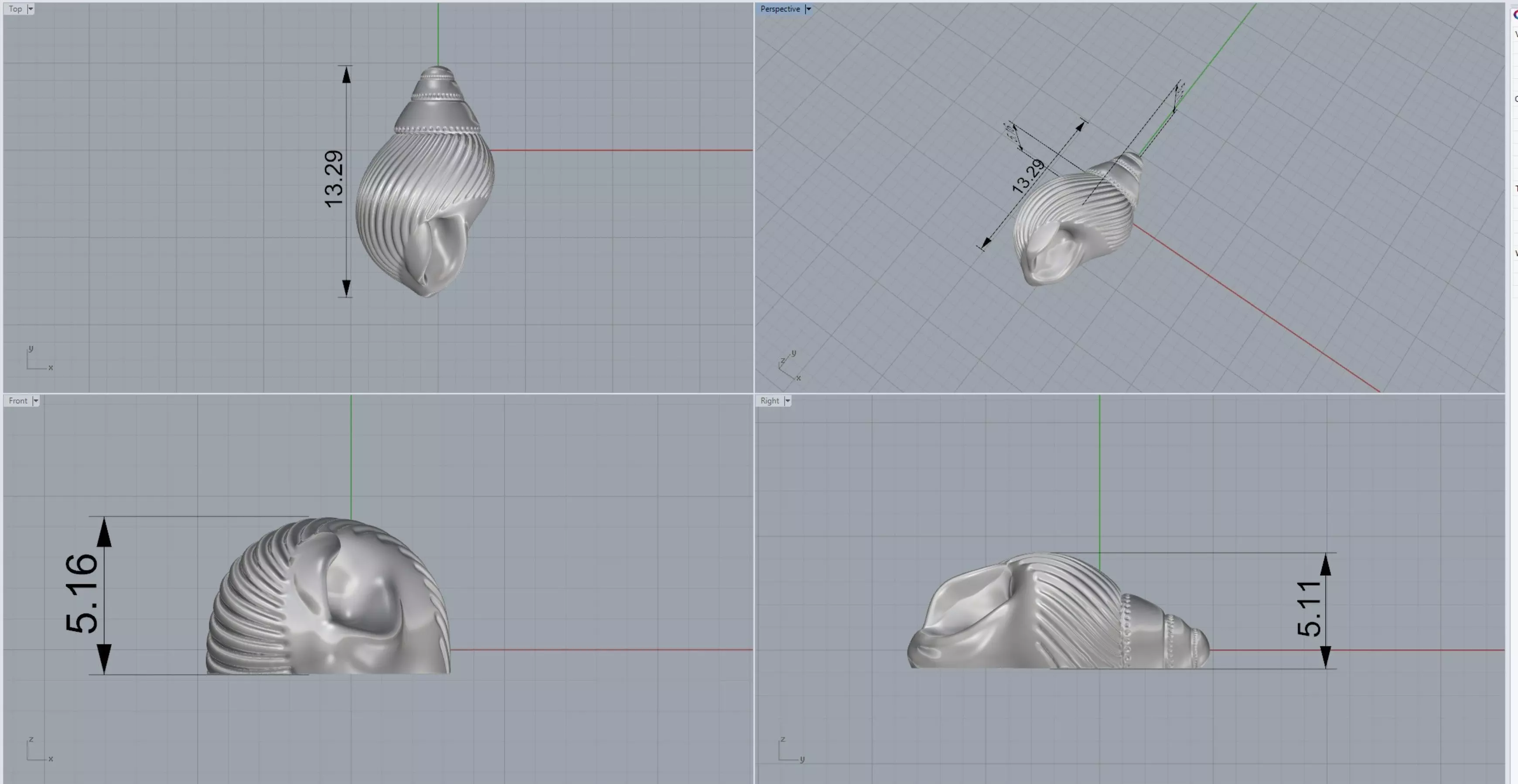 sea shell pendant 3D print model_0