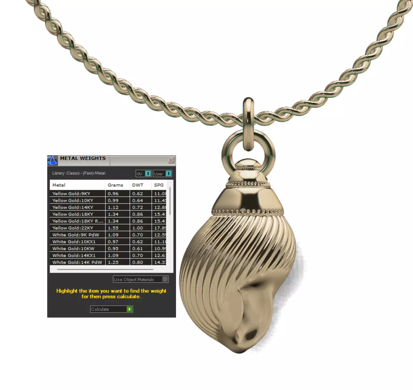 sea shell pendant 3D print model_6