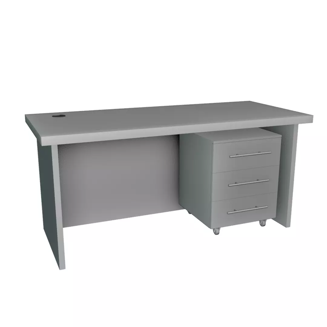 Office Desk with Drawers - Low Poly 3D Model Free 3D model_1