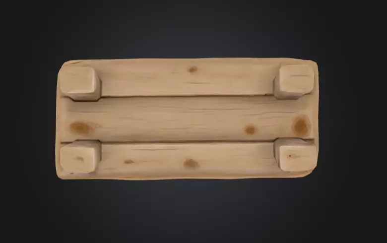 Rustic Wooden Feeding Low-poly 3D model_7