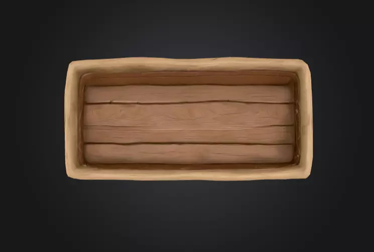 Rustic Wooden Feeding Low-poly 3D model_6