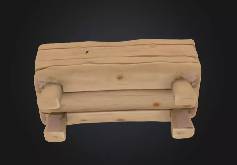 Rustic Wooden Feeding Low-poly 3D model_8