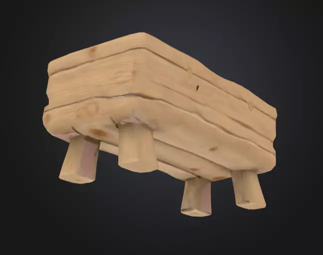 Rustic Wooden Feeding Low-poly 3D model_11