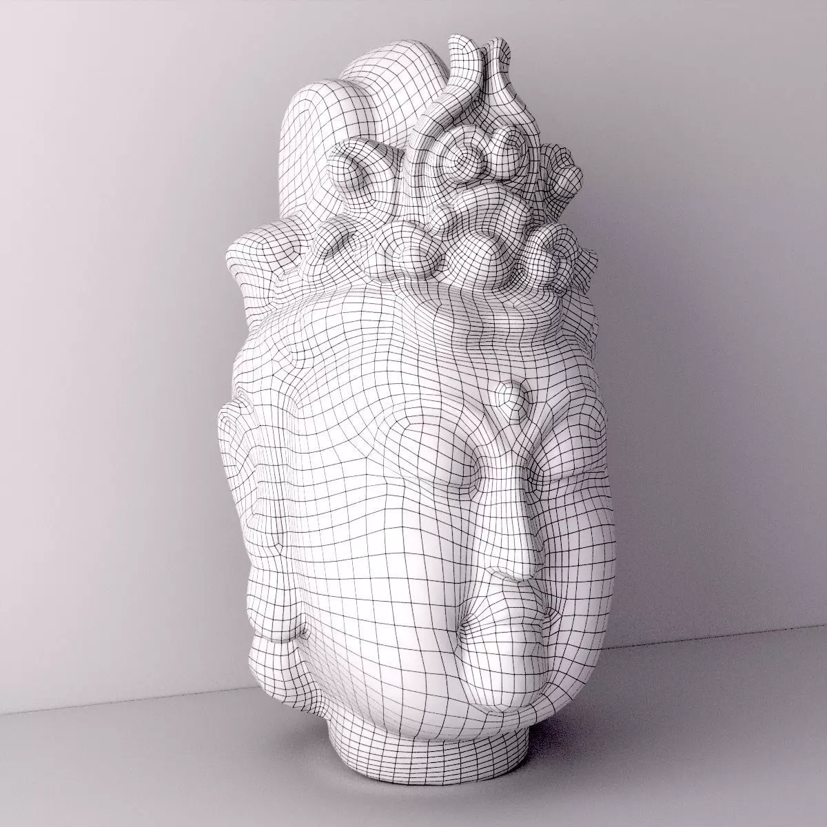 Antique Wood Quan Yin Head 3D model_2