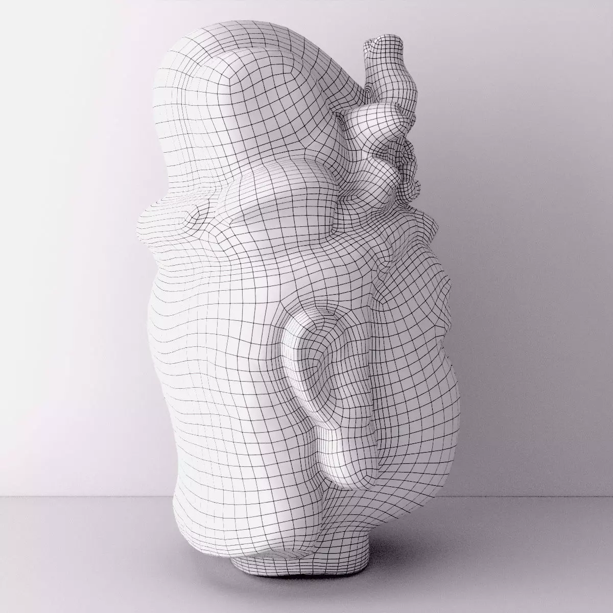 Antique Wood Quan Yin Head 3D model_5