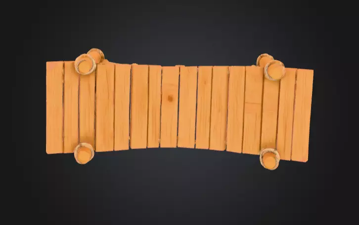 Cartoon Rope Wood Bridge Low-poly 3D model_13