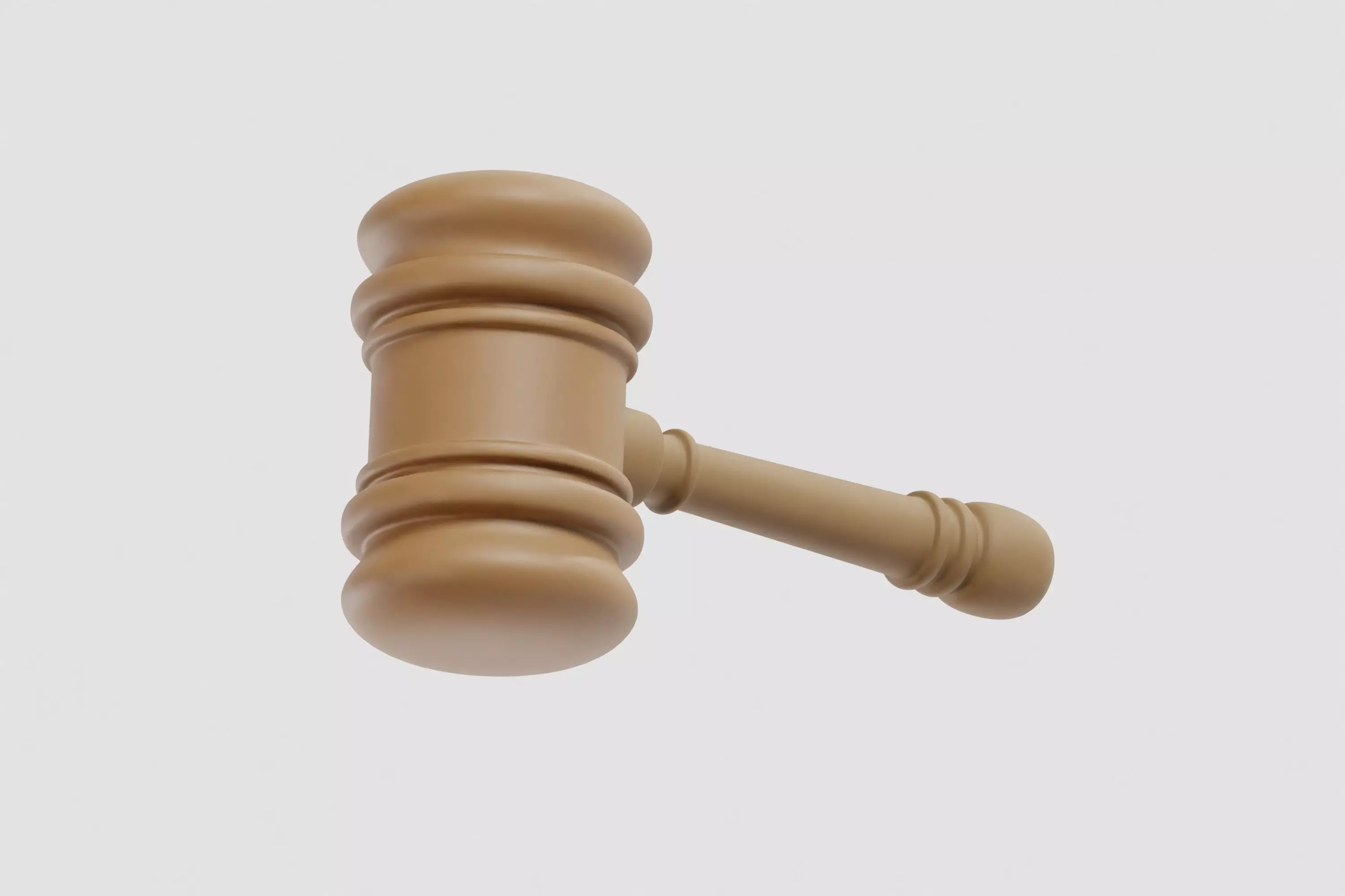 Wooden Hammer cartoon Low-poly 3D model_5