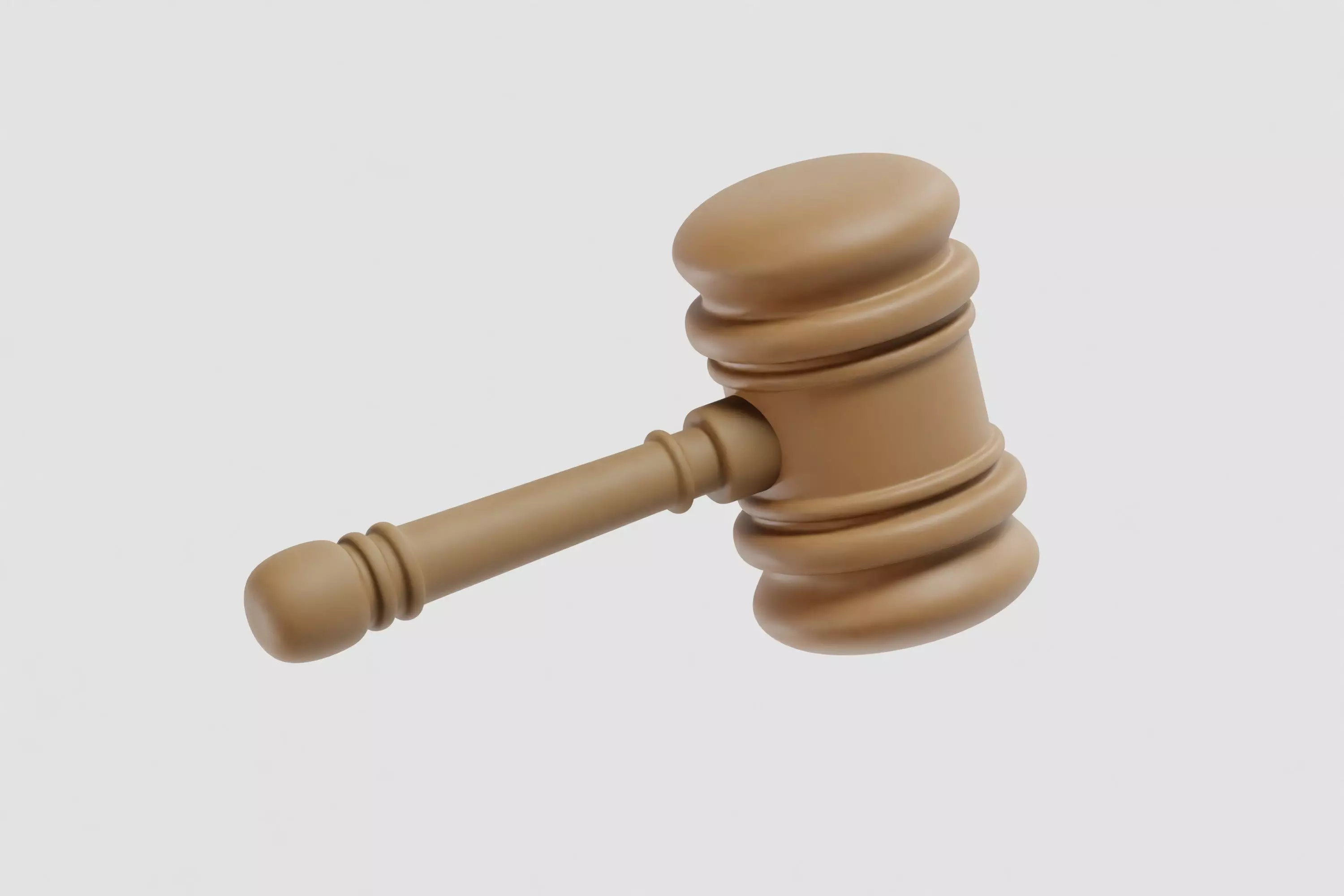 Wooden Hammer cartoon Low-poly 3D model_2