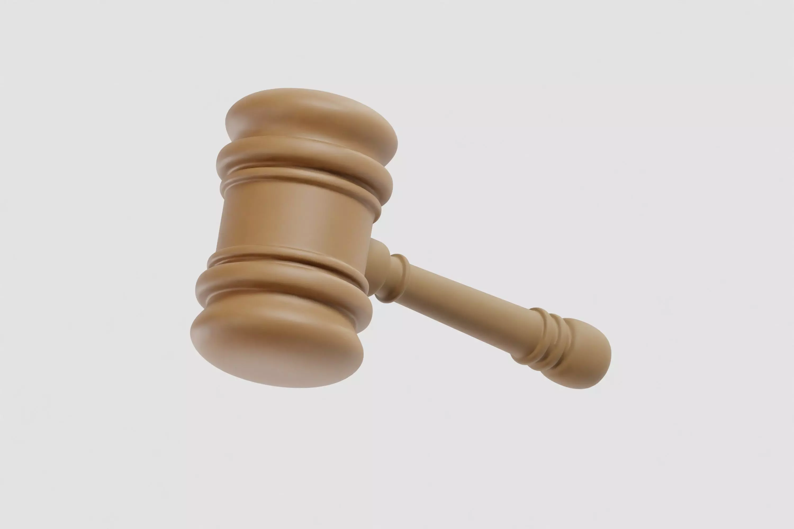 Wooden Hammer cartoon Low-poly 3D model_3