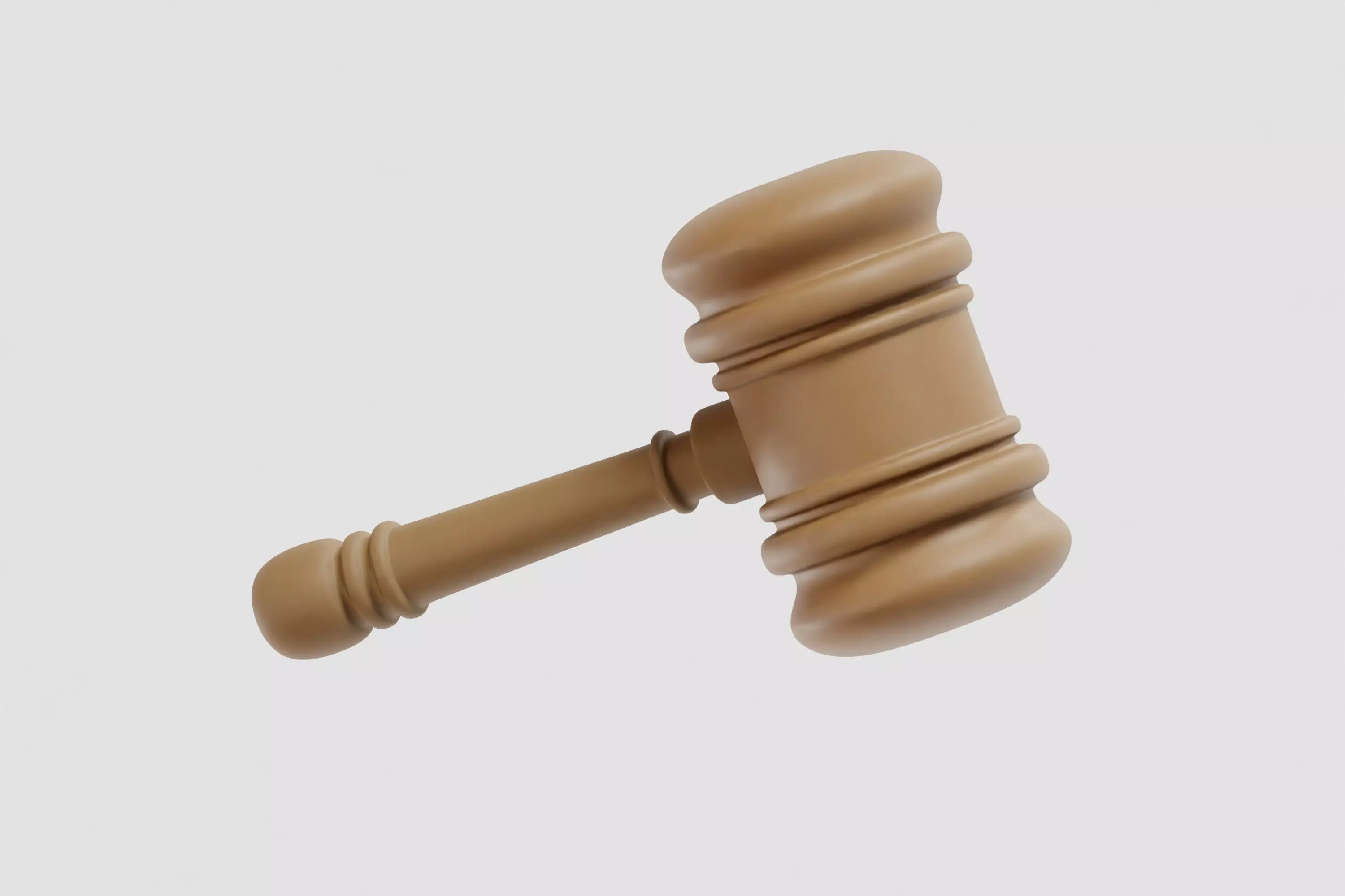 Wooden Hammer cartoon Low-poly 3D model_1