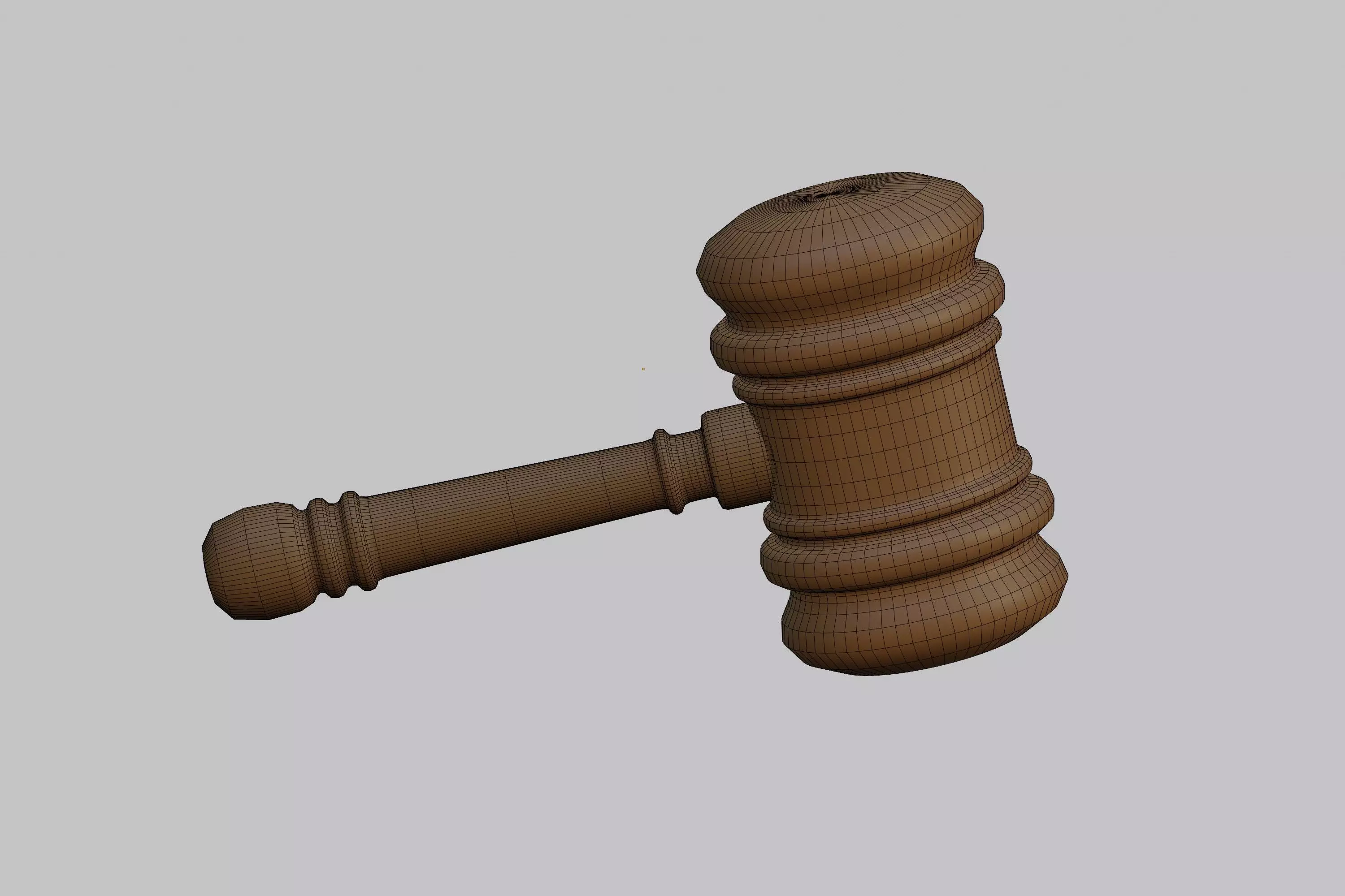 Wooden Hammer cartoon Low-poly 3D model_7