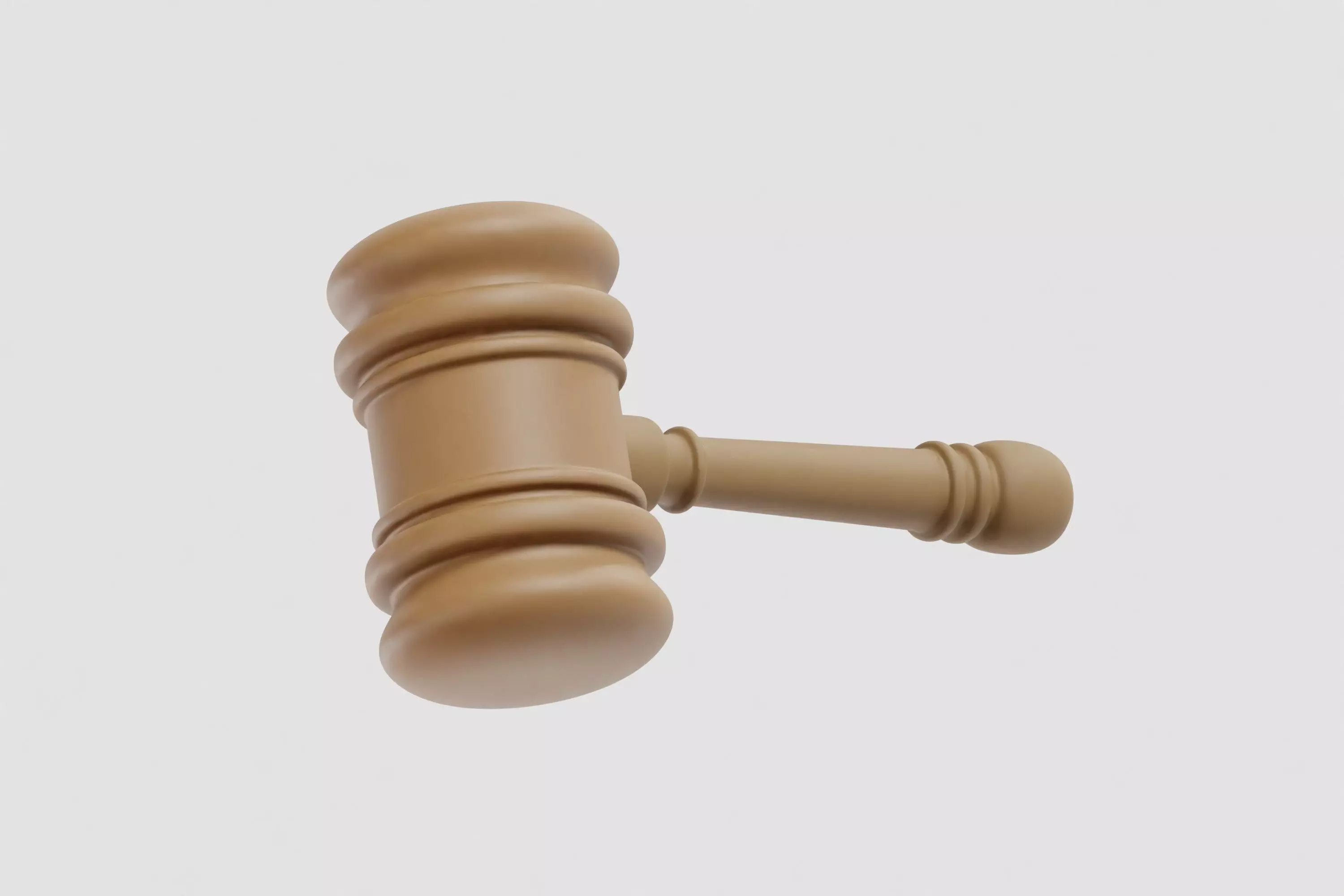 Wooden Hammer cartoon Low-poly 3D model_4