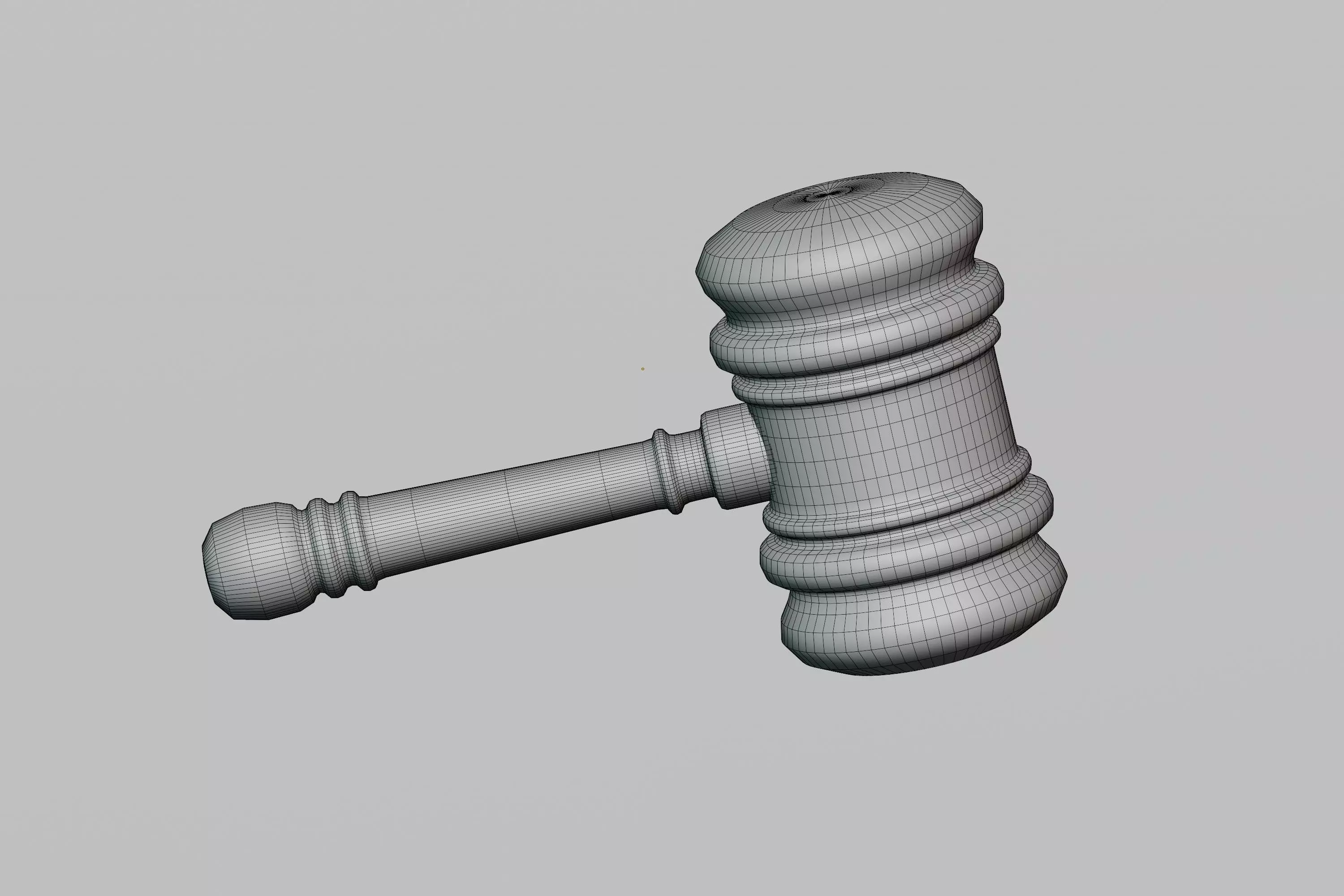 Wooden Hammer cartoon Low-poly 3D model_6